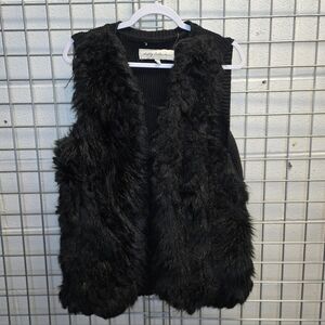 Black Faux Fur Vest